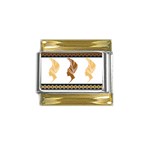 African Women Pattern Seamless Style Gold Trim Italian Charm (9mm)