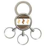 African Women Pattern Seamless Style 3-Ring Key Chain