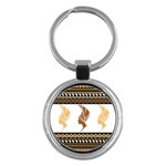 African Women Pattern Seamless Style Key Chain (Round)