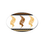 African Women Pattern Seamless Style Sticker (Oval)