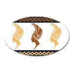 African Women Pattern Seamless Style Oval Magnet