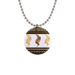 African Women Pattern Seamless Style 1  Button Necklace