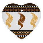 African Women Pattern Seamless Style Heart Ornament (Two Sides)