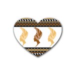 African Women Pattern Seamless Style Rubber Heart Coaster (4 pack)