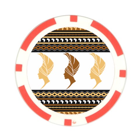 African Women Pattern Seamless Style Poker Chip Card Guard (10 pack) from ArtsNow.com Front