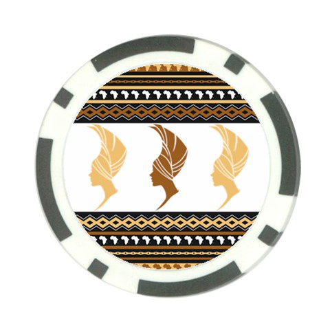 African Women Pattern Seamless Style Poker Chip Card Guard (10 pack) from ArtsNow.com Back