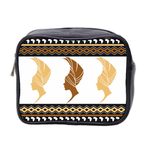 African Women Pattern Seamless Style Mini Toiletries Bag (Two Sides) from ArtsNow.com Front