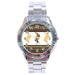 African Women Pattern Seamless Style Stainless Steel Analogue Watch