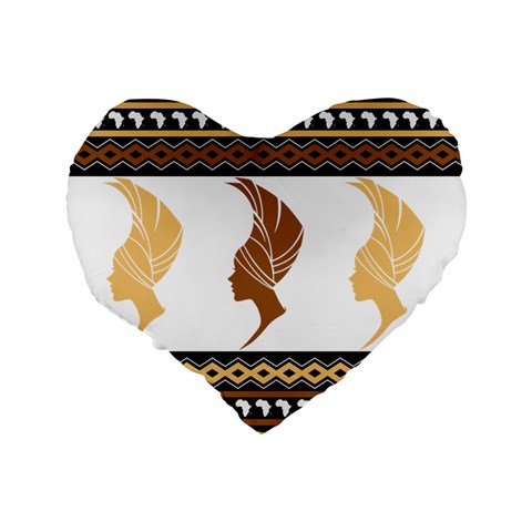 African Women Pattern Seamless Style Standard 16  Premium Heart Shape Cushions from ArtsNow.com Back