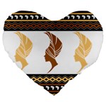 African Women Pattern Seamless Style Large 19  Premium Heart Shape Cushions