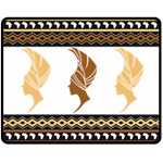 African Women Pattern Seamless Style Two Sides Fleece Blanket (Medium)