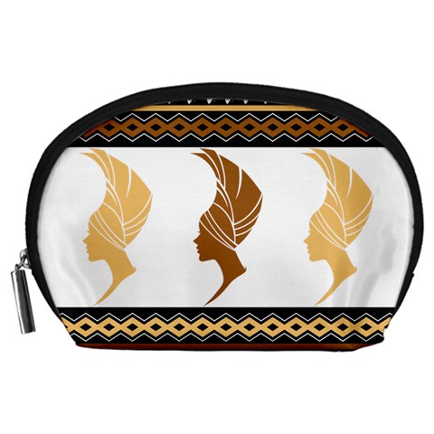 African Women Pattern Seamless Style Accessory Pouch (Large) from ArtsNow.com Front