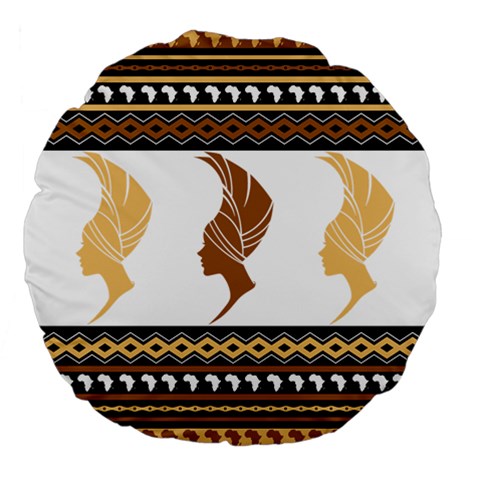 African Women Pattern Seamless Style Large 18  Premium Flano Round Cushions from ArtsNow.com Back