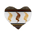 African Women Pattern Seamless Style Standard 16  Premium Flano Heart Shape Cushions