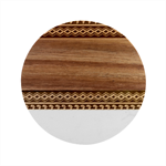 African Women Pattern Seamless Style Marble Wood Coaster (Round)