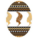 African Women Pattern Seamless Style UV Print Acrylic Ornament Oval