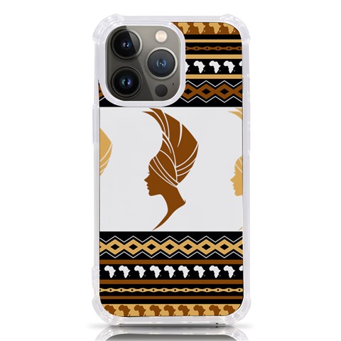 African Women Pattern Seamless Style iPhone 13 Pro TPU UV Print Case from ArtsNow.com Front