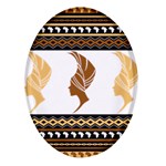 African Women Pattern Seamless Style Oval Glass Fridge Magnet (4 pack)