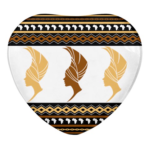 African Women Pattern Seamless Style Heart Glass Fridge Magnet (4 pack) from ArtsNow.com Front