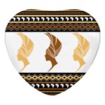 African Women Pattern Seamless Style Heart Glass Fridge Magnet (4 pack)