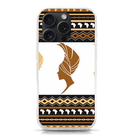 African Women Pattern Seamless Style iPhone 15 Pro TPU UV Print Case from ArtsNow.com Front