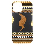 African Women Pattern Seamless Style iPhone 15 Black UV Print PC Hardshell Case