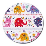 African Elephant Cute Cartoon Seamless Shading Cartoon Character Round Mousepad