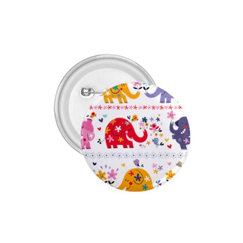 African Elephant Cute Cartoon Seamless Shading Cartoon Character 1.75  Buttons from ArtsNow.com Front