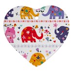 African Elephant Cute Cartoon Seamless Shading Cartoon Character Ornament (Heart)