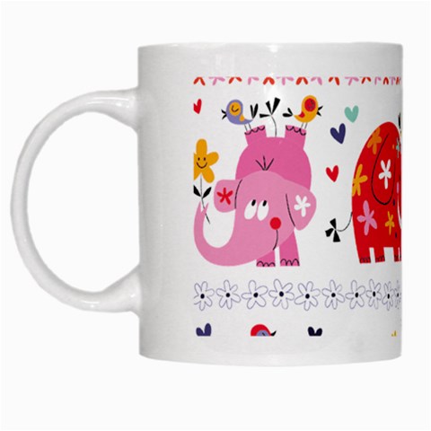 African Elephant Cute Cartoon Seamless Shading Cartoon Character White Mug from ArtsNow.com Left