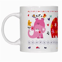 African Elephant Cute Cartoon Seamless Shading Cartoon Character White Mug from ArtsNow.com Left