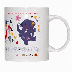 African Elephant Cute Cartoon Seamless Shading Cartoon Character White Mug from ArtsNow.com Right