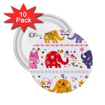 African Elephant Cute Cartoon Seamless Shading Cartoon Character 2.25  Buttons (10 pack) 