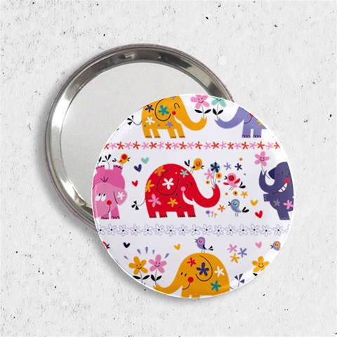 African Elephant Cute Cartoon Seamless Shading Cartoon Character 2.25  Handbag Mirrors from ArtsNow.com Front