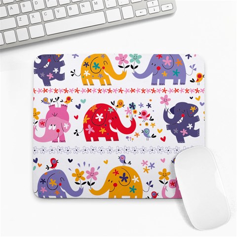 African Elephant Cute Cartoon Seamless Shading Cartoon Character Large Mousepad from ArtsNow.com Front