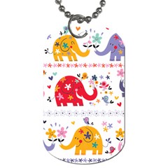 African Elephant Cute Cartoon Seamless Shading Cartoon Character Dog Tag (Two Sides) from ArtsNow.com Front