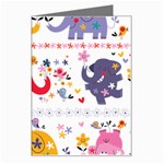 African Elephant Cute Cartoon Seamless Shading Cartoon Character Greeting Card