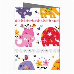 African Elephant Cute Cartoon Seamless Shading Cartoon Character Greeting Cards (Pkg of 8) from ArtsNow.com Right