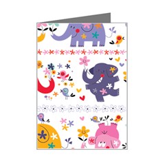 African Elephant Cute Cartoon Seamless Shading Cartoon Character Mini Greeting Card from ArtsNow.com Left