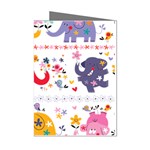 African Elephant Cute Cartoon Seamless Shading Cartoon Character Mini Greeting Cards (Pkg of 8)