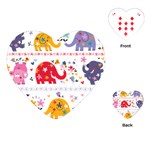 African Elephant Cute Cartoon Seamless Shading Cartoon Character Playing Cards Single Design (Heart)