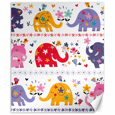 African Elephant Cute Cartoon Seamless Shading Cartoon Character Canvas 8  x 10  from ArtsNow.com 8.15 x9.66  Canvas - 1