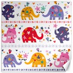 African Elephant Cute Cartoon Seamless Shading Cartoon Character Canvas 12  x 12 