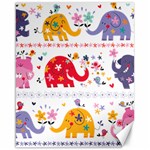 African Elephant Cute Cartoon Seamless Shading Cartoon Character Canvas 16  x 20 