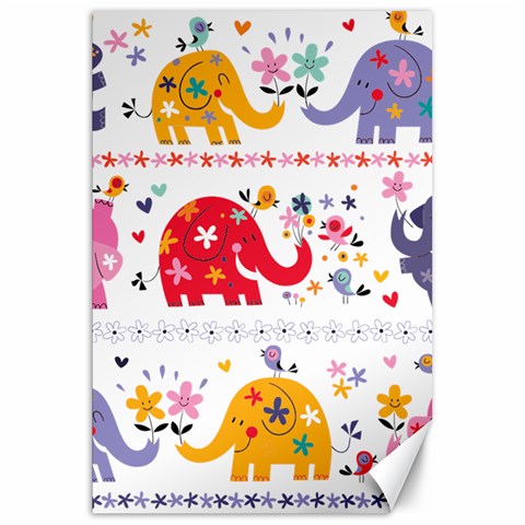 African Elephant Cute Cartoon Seamless Shading Cartoon Character Canvas 20  x 30  from ArtsNow.com 19.62 x28.9  Canvas - 1