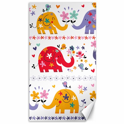 African Elephant Cute Cartoon Seamless Shading Cartoon Character Canvas 40  x 72  from ArtsNow.com 39.28 x69.23  Canvas - 1