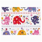 African Elephant Cute Cartoon Seamless Shading Cartoon Character Large Glasses Cloth