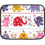 African Elephant Cute Cartoon Seamless Shading Cartoon Character Fleece Blanket (Mini)