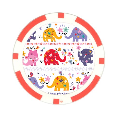 African Elephant Cute Cartoon Seamless Shading Cartoon Character Poker Chip Card Guard (10 pack) from ArtsNow.com Front