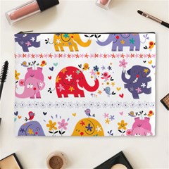 African Elephant Cute Cartoon Seamless Shading Cartoon Character Cosmetic Bag (XL) from ArtsNow.com Front